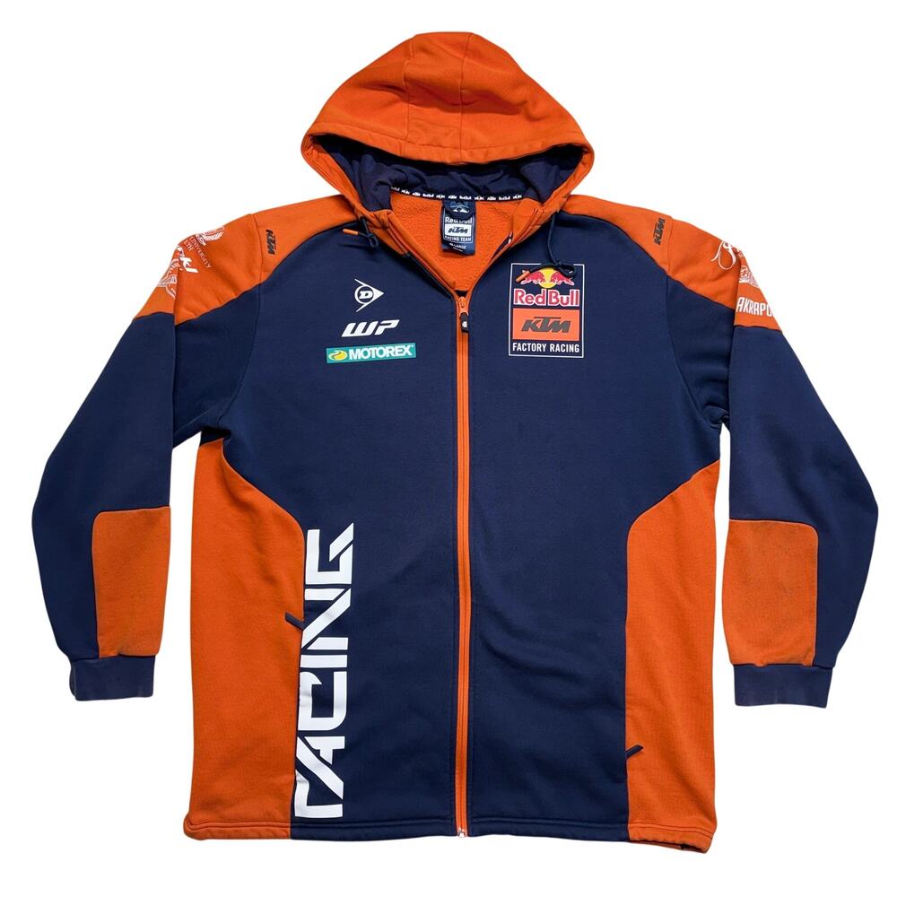 Red Bull KTM Factory Team Racing Jacket 4XL Orange Blue Full Zip Fleece Lined